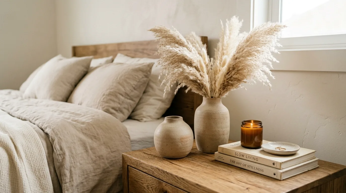 Layer the bed in natural relaxed textiles inspiration for an organic modern bedroom.